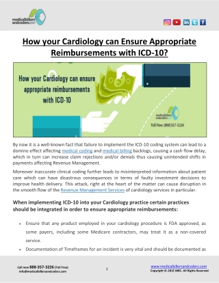 How your Cardiology can Ensure Appropriate Reimbursements with ICD-10?