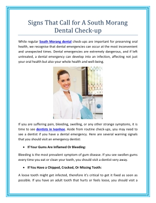 Signs That Call for A South Morang Dental Check up