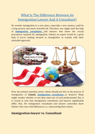 What Is The Difference Between An Immigration Lawyer And A Consultant?