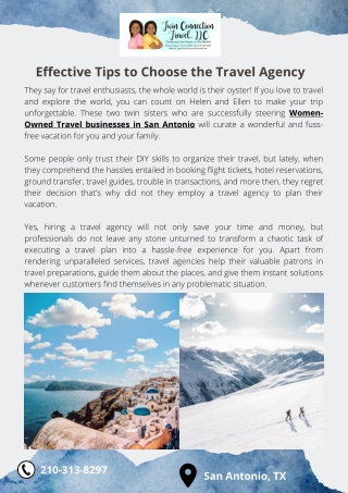 Professional Women-Owned Travel Agency in San Antonio