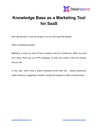 Knowledge Base as a Marketing Tool for SaaS