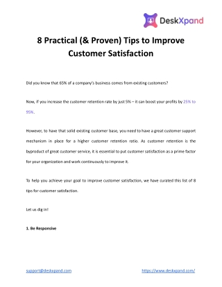 8 Practical (& Proven) Tips to Improve Customer Satisfaction