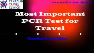 Most Important PCR Test for Travel - Canadian Travel Clinics