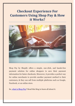 Checkout Experience For Customers Using Shop Pay And How it Works