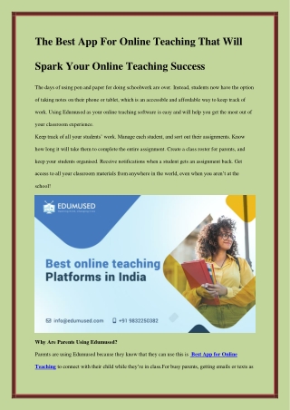 Best App for online teaching