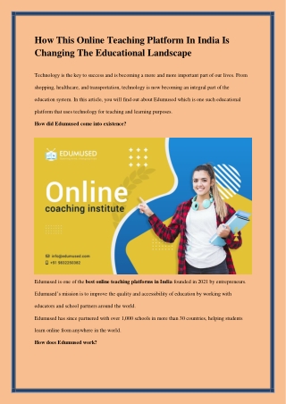 Best Online teaching platforms in india