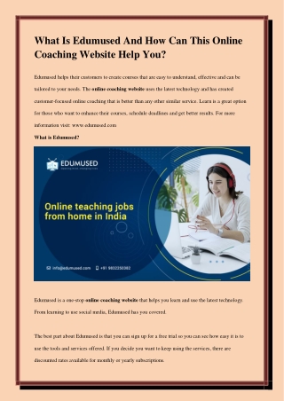 Online coaching website