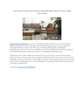 Furniture Financing: How to Get the Best Deal on Your New Furniture
