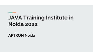 JAVA Training Institute in Noida 2022