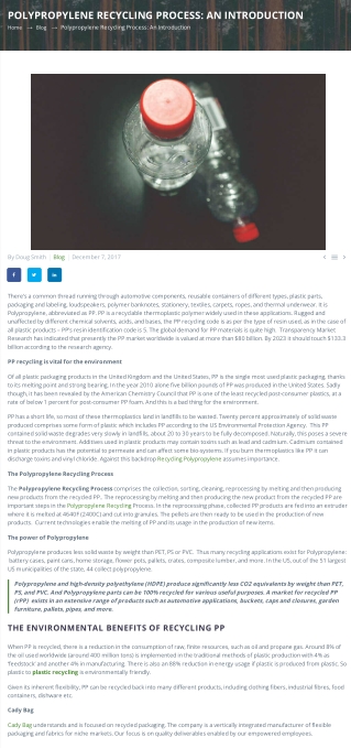 Polypropylene Recycling Process An Introduction (1)