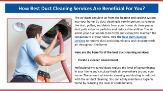 How Best Duct Cleaning Services are Beneficial for You?