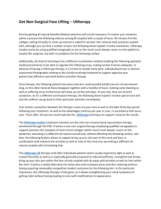 Get Non-Surgical Face Lifting – Ultherapy