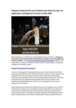 Singapore Experiential Luxury Market Research Report 2022-2029