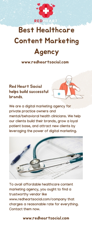 Best Healthcare Content Marketing Agency - www.redheartsocial.com