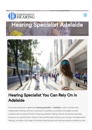 Hearing Specialist Adelaide