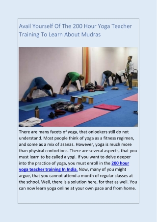 200 hour yoga teacher training In India