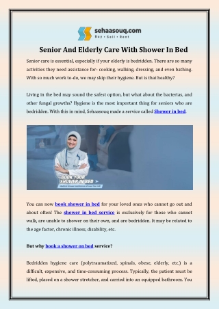 Senior And Elderly Care With Shower In Bed