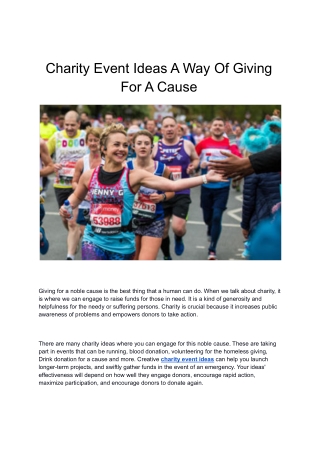 Charity Event Ideas A Way Of Giving For A Cause.pdf