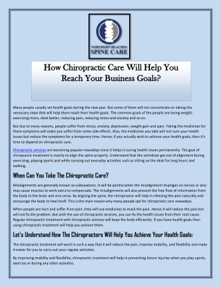 How Chiropractic Care Will Help You Reach Your Business Goals