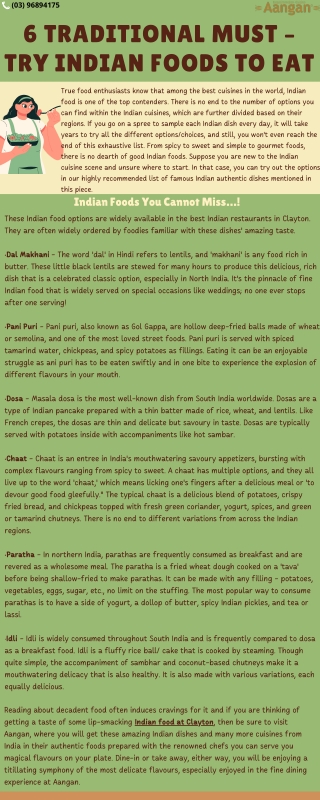 6 Traditional Must – Try Indian foods to eat