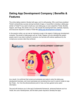 Dating App Development Company A Complete Guide In 2022