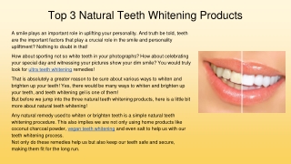 Top 3 Natural Teeth Whitening Products