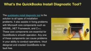What's the QuickBooks Install Diagnostic Tool ppt