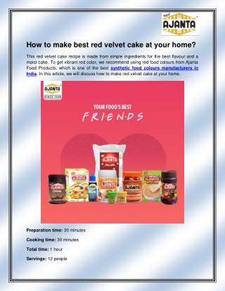 Synthetic Food Colours Manufacturers in India