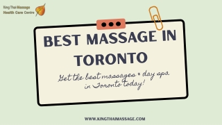 Best Massage in Toronto