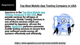 Top Best Mobile App Testing Company