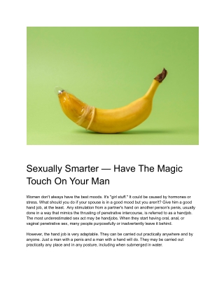 Sexually Smarter — Have The Magic Touch On Your Man
