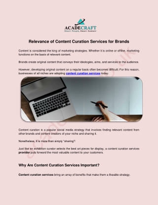 Relevance of Content Curation Services for Brands