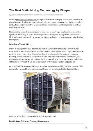 finepacstruture.blogspot.com-The Best Static Mixing Technology by Finepac