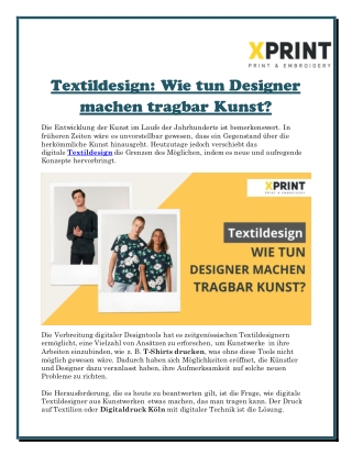 Textildesign Wie tun Designer machen tragbar Kunst