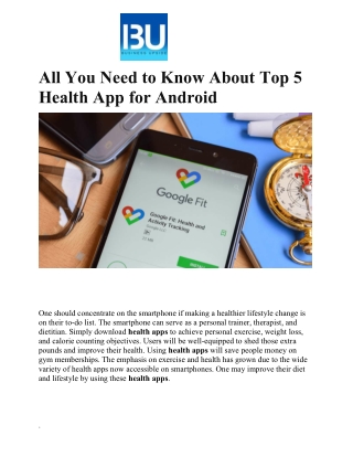 All You Need to Know About Top 5 Health App for Android