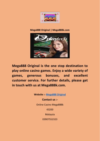 Mega888 Original | Mega888k.com