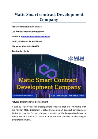 Matic Smart contract development company