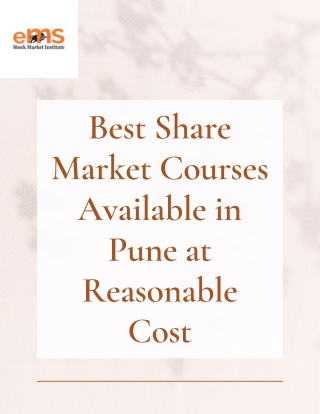 Best Share Market Courses Available in Pune at Reasonable Cost