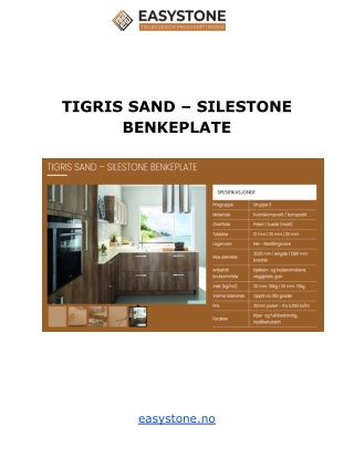 TIGRIS SAND – SILESTONE BENKEPLATE