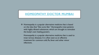 Homeopathy Doctor Mumbai