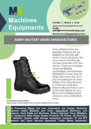 Army Military Shoes Manufacturers