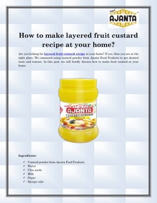 Layered Fruit Custard recipe