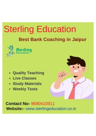 Top Bank Coaching In jaipur Sterling Education