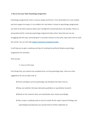 _3 Tips to Ace your Next Psychology Assignment