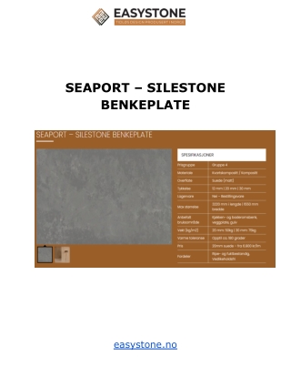 SEAPORT – SILESTONE BENKEPLATE