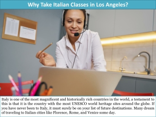 Why Take Italian Classes in Los Angeles?