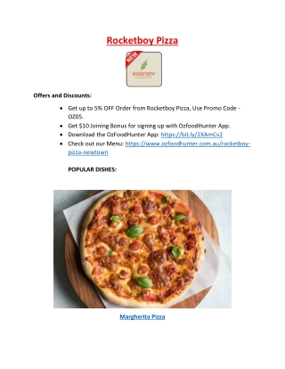 5% Off - Rocketboy Pizza Newtown Menu, NSW