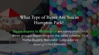 What Type of Buyer Are You in Hampton Park