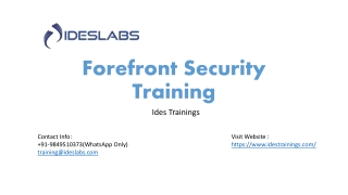 Forefront Security Training - IDESTRAININGS
