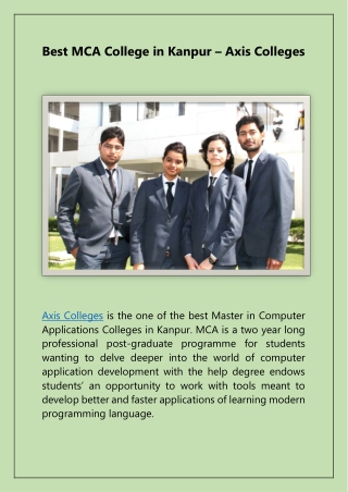 best Master in Computer Applications Colleges in Kanpur